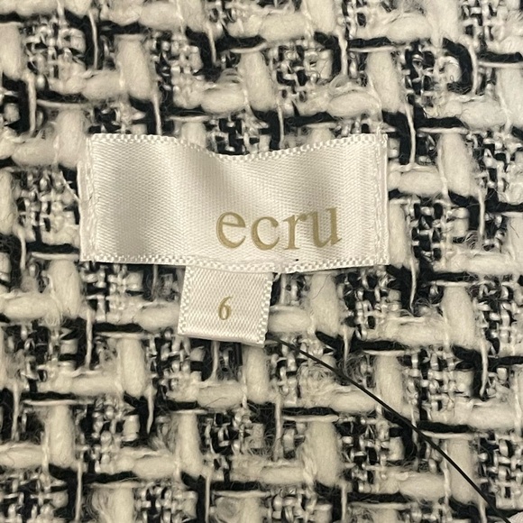 NWT ECRU Black and White Bouclé Tweed Jacket - Picture 5 of 7